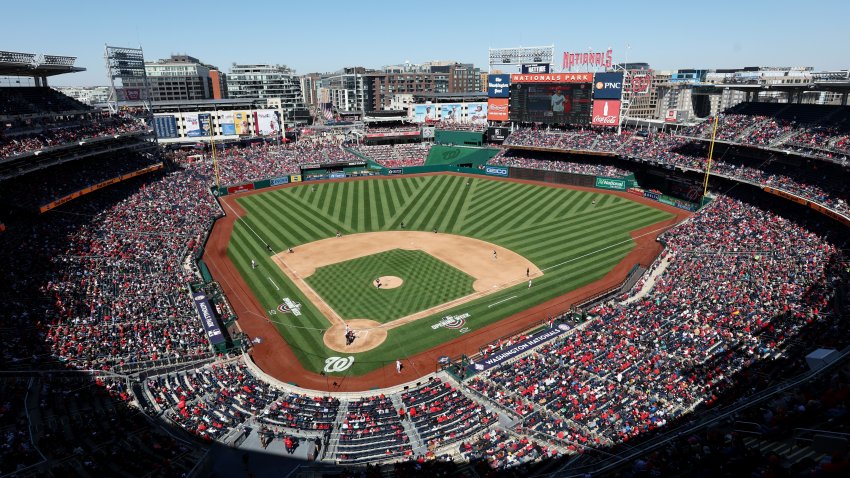 WASHINGTON,  – MARCH 30:  A general view of Nationals Park during the game between the Atlanta Braves and the Washington Nationals on Thursday, March 30, 2023 in Washington, District of Columbia. (Photo by Rob Tringali/MLB Photos via Getty Images)