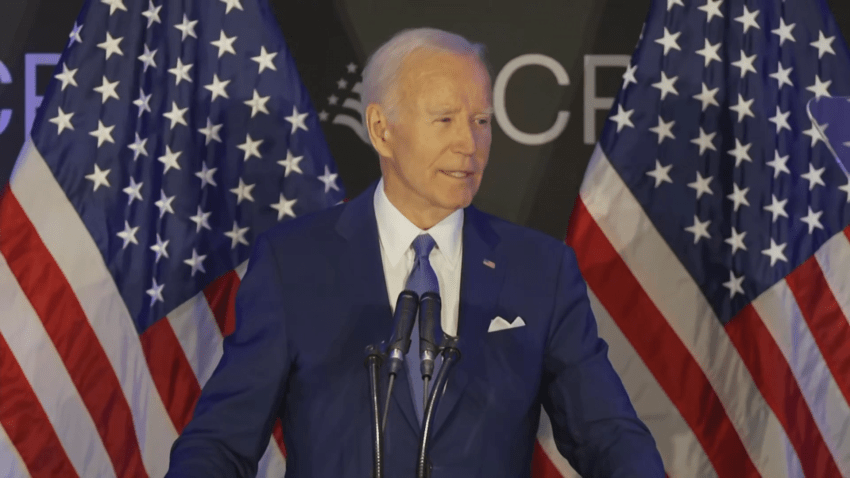 Former President Joe Biden delivers speech